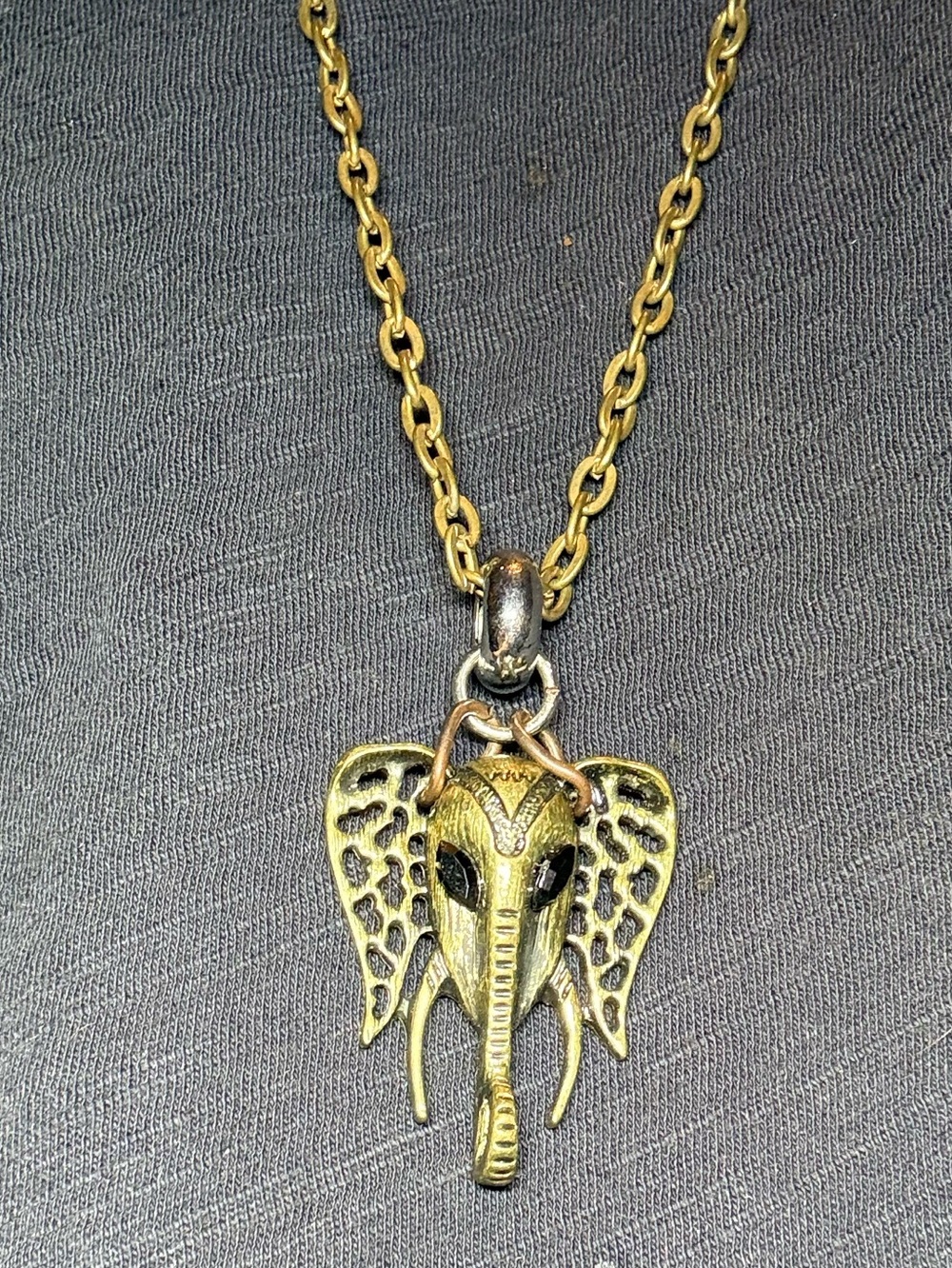 Antique Gold Elephant Pendant Necklace - Women Jewelry